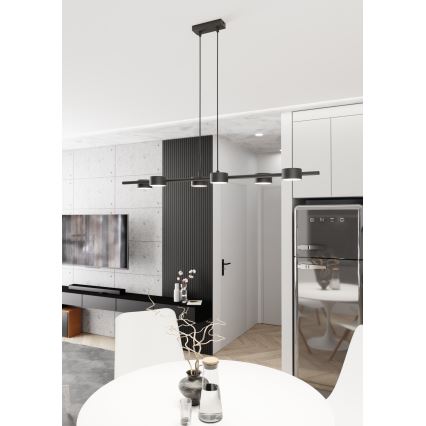 Candeeiro suspenso SORA 6xGX53/12W/230V preto