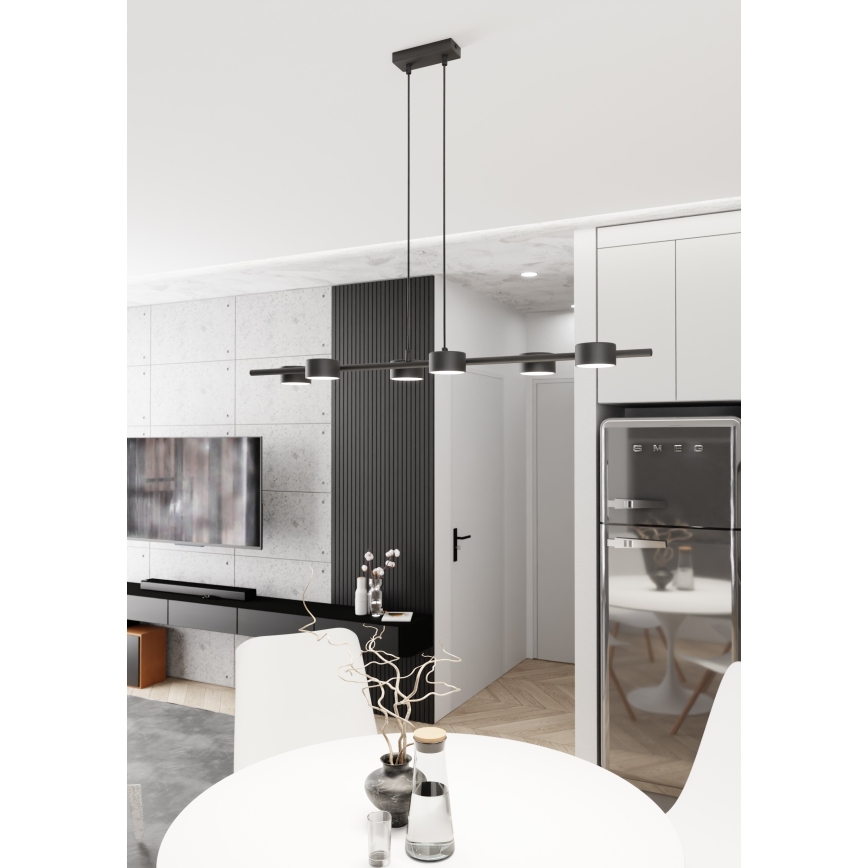 Candeeiro suspenso SORA 6xGX53/12W/230V preto