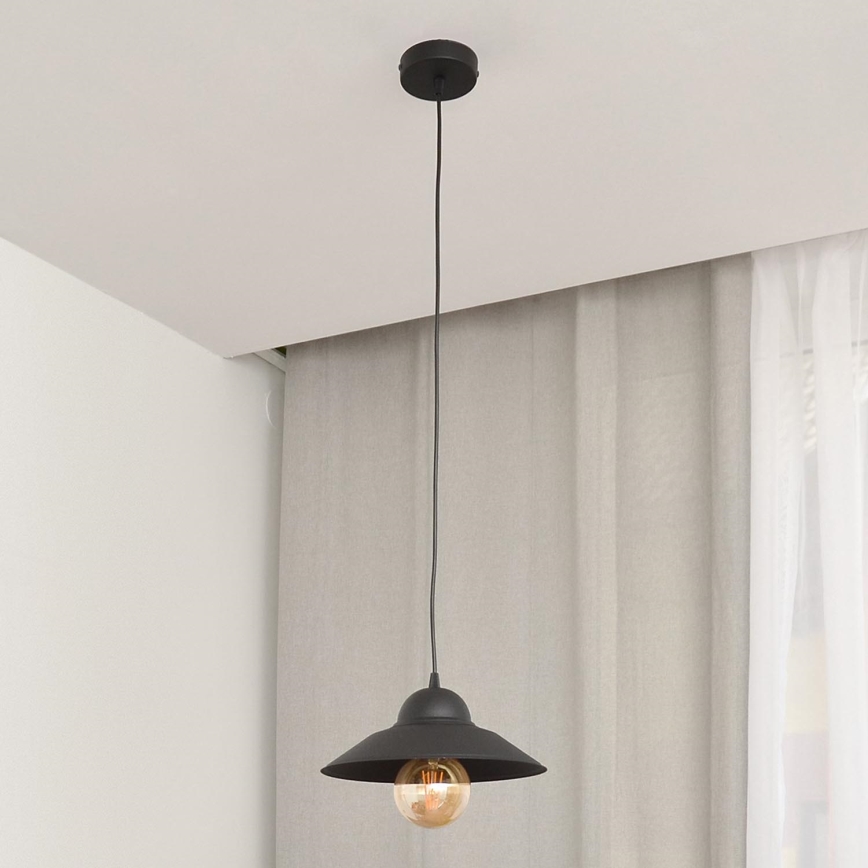 Candeeiro suspenso SORAPIS 1xE27/15W/230V preto