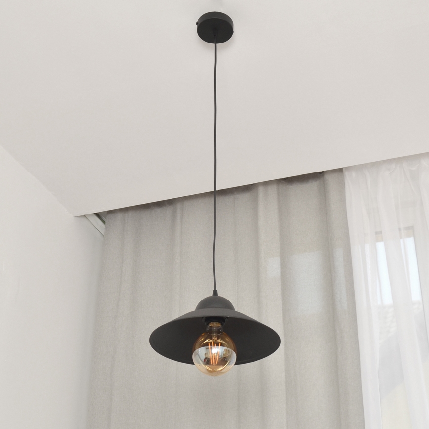 Candeeiro suspenso SORAPIS 1xE27/15W/230V preto