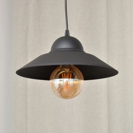 Candeeiro suspenso SORAPIS 1xE27/15W/230V preto