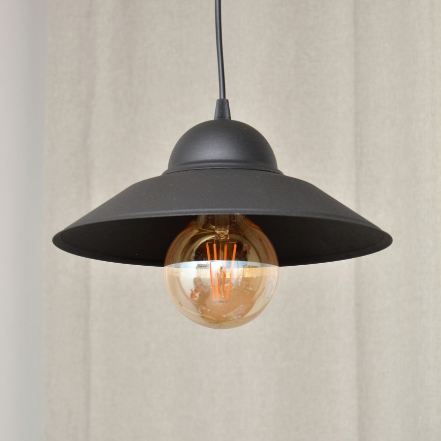 Candeeiro suspenso SORAPIS 1xE27/15W/230V preto