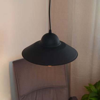 Candeeiro suspenso SORAPIS 1xE27/15W/230V preto
