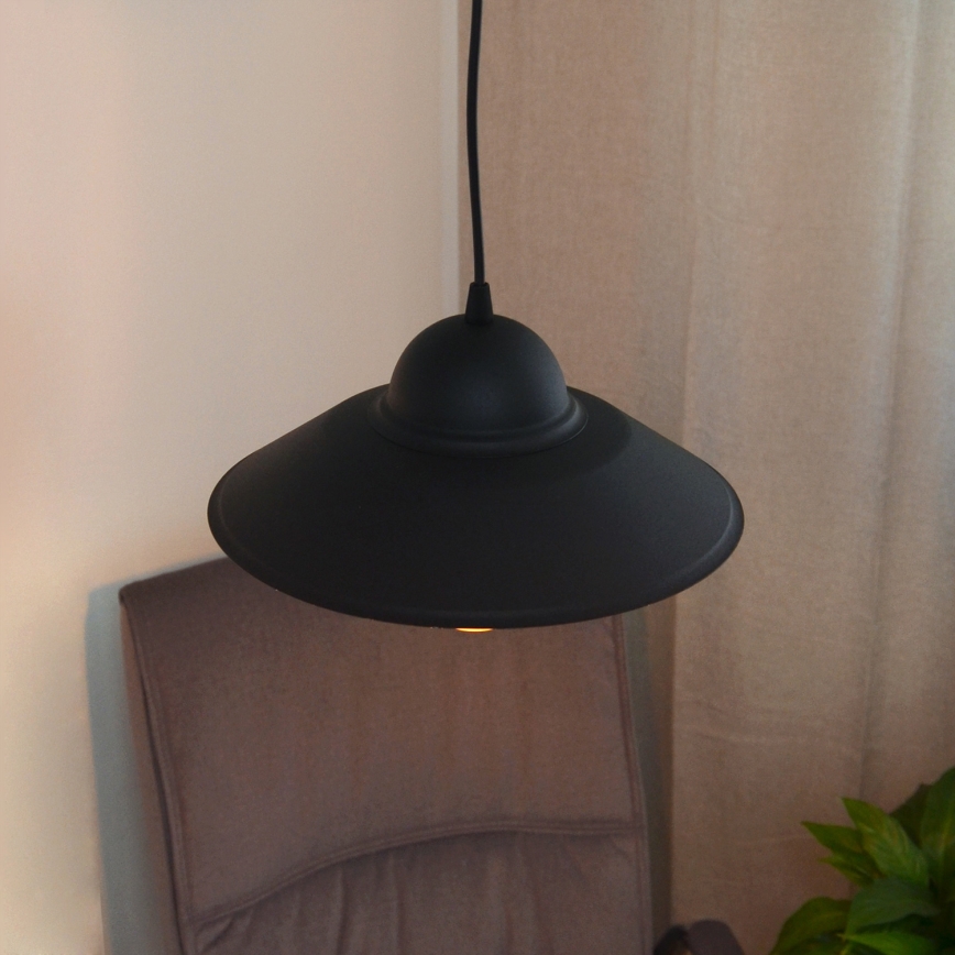 Candeeiro suspenso SORAPIS 1xE27/15W/230V preto