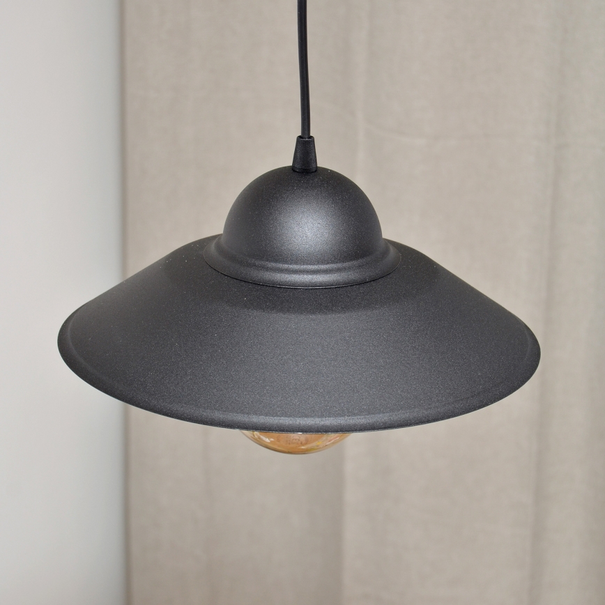 Candeeiro suspenso SORAPIS 1xE27/15W/230V preto
