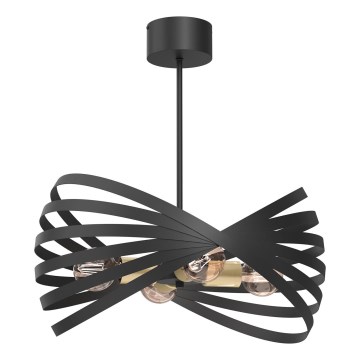 Candeeiro suspenso SPARKLE 4xE27/15W/230V preto/dourado