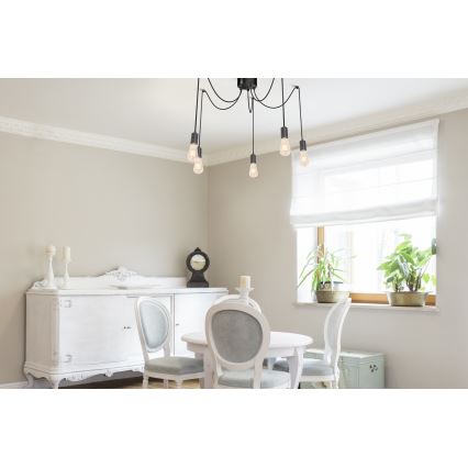 Candeeiro suspenso SPINDEL 5xE27/60W/230V aranha