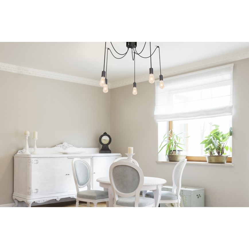 Candeeiro suspenso SPINDEL 5xE27/60W/230V aranha