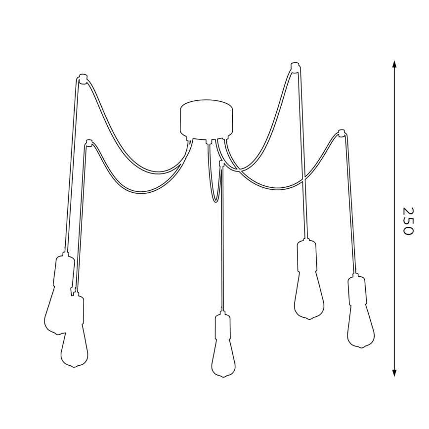 Candeeiro suspenso SPINDEL 5xE27/60W/230V aranha
