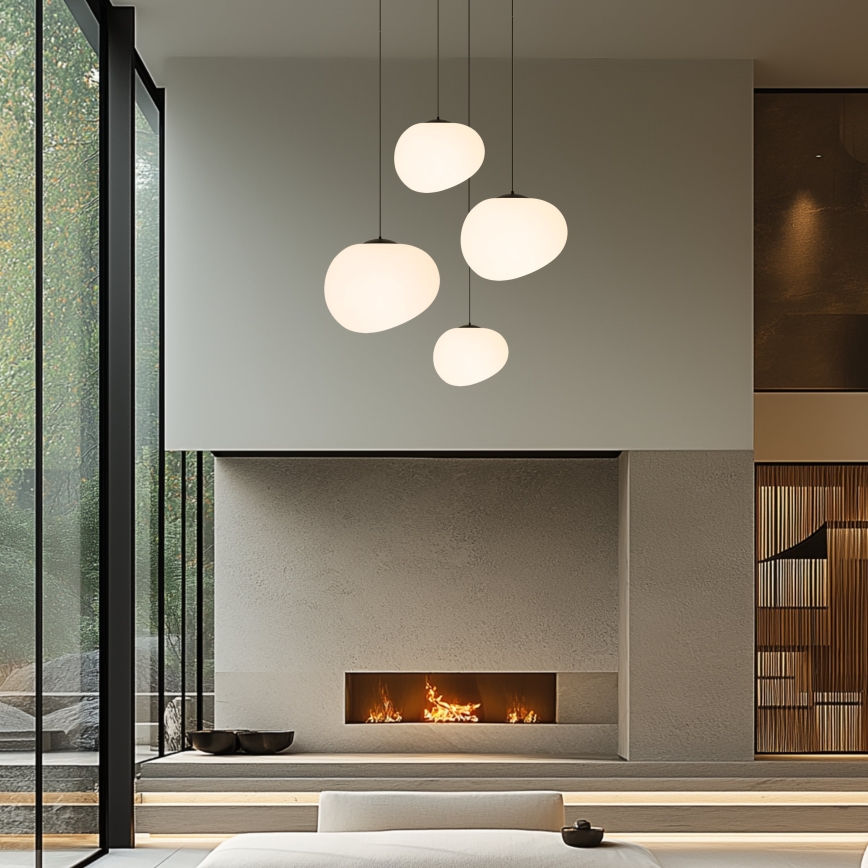 Candeeiro suspenso STONES 1xE27/40W/230V diâmetro 25 cm