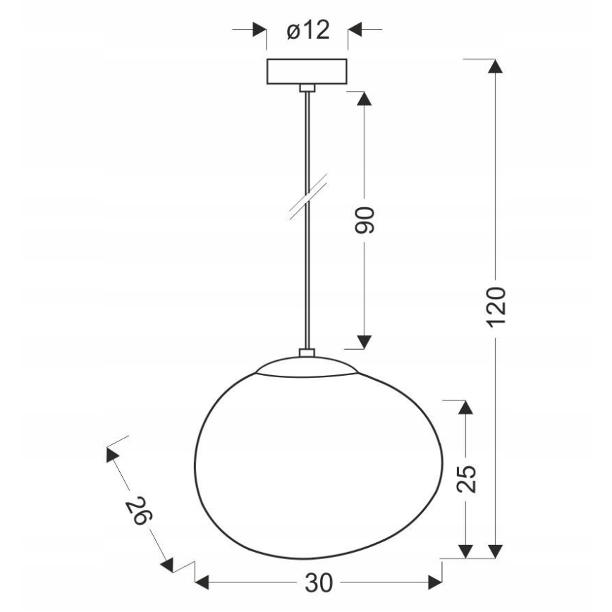 Candeeiro suspenso STONES 1xE27/40W/230V diâmetro 30 cm