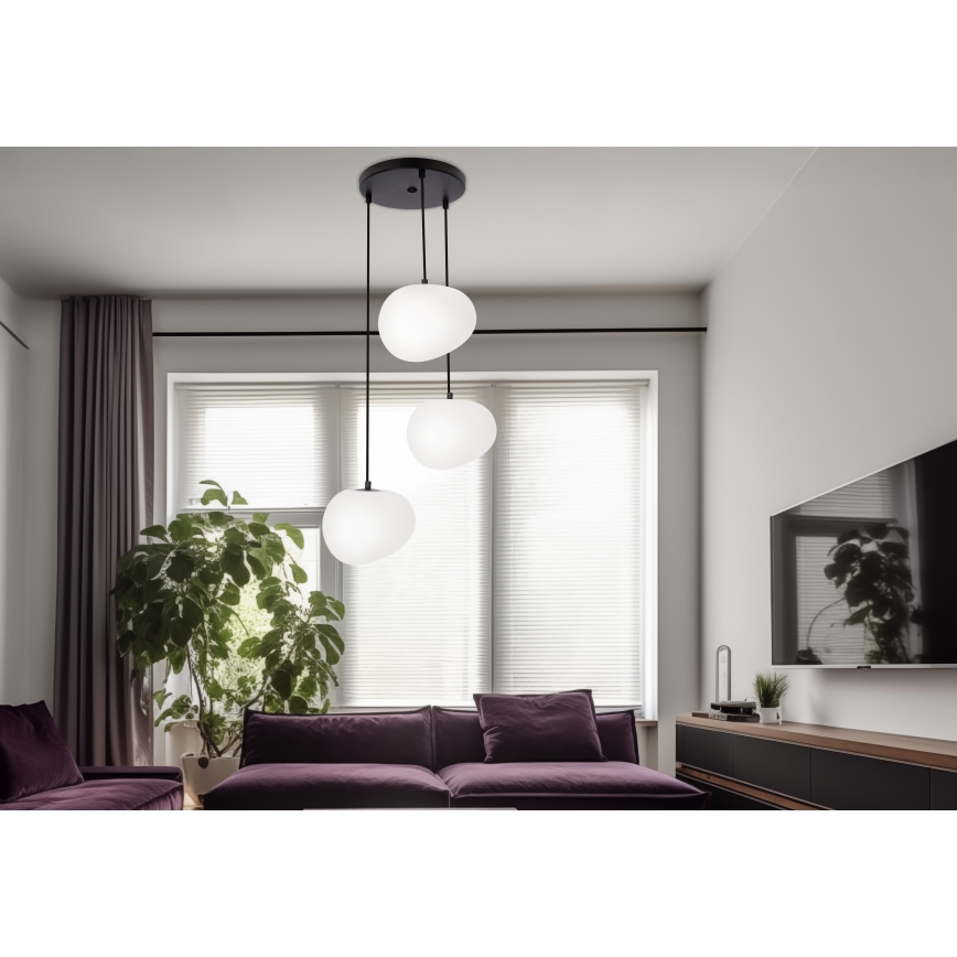 Candeeiro suspenso STONES 3xE27/40W/230V