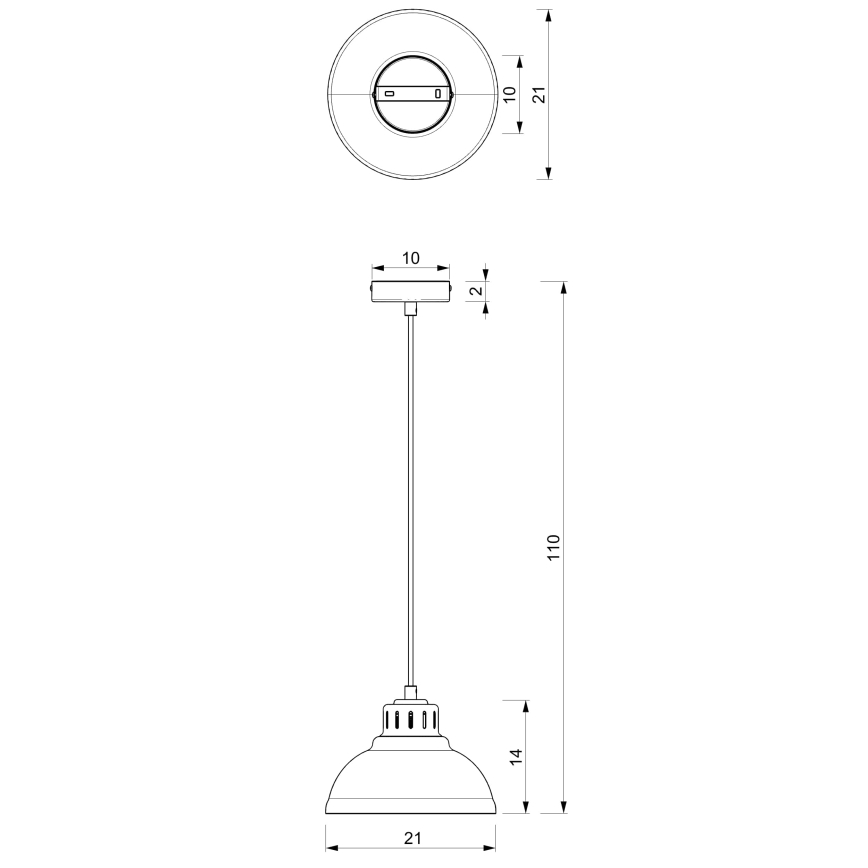 Candeeiro suspenso SVEN 1xE27/15W/230V cinzento