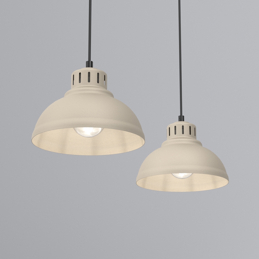 Candeeiro suspenso SVEN 2xE27/15W/230V bege