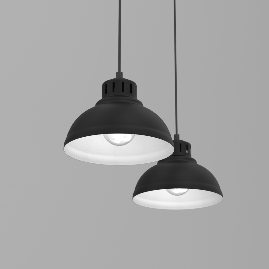Candeeiro suspenso SVEN 2xE27/15W/230V preto