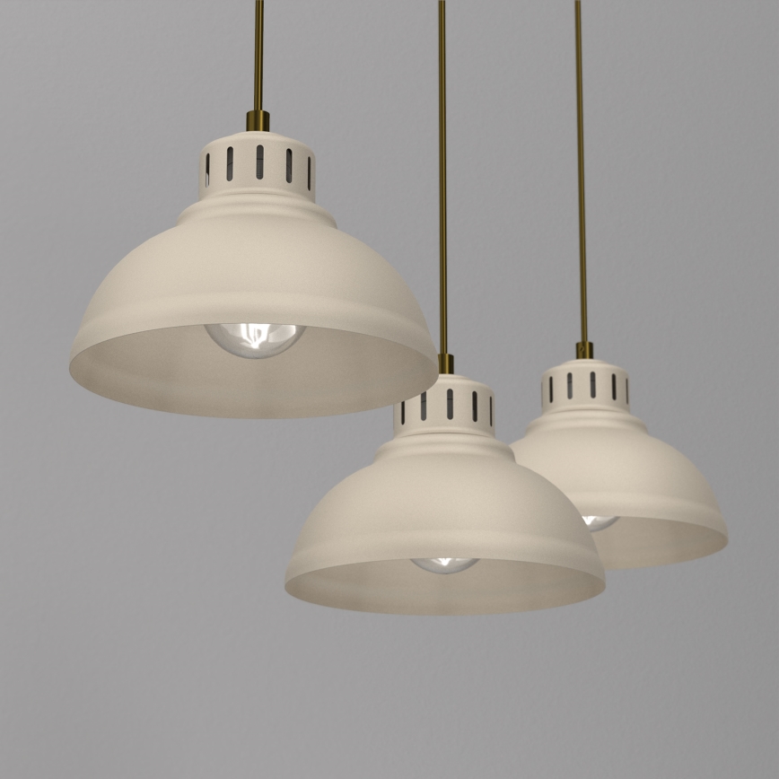 Candeeiro suspenso SVEN 3xE27/15W/230V bege