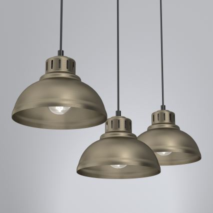 Candeeiro suspenso SVEN 3xE27/15W/230V latão