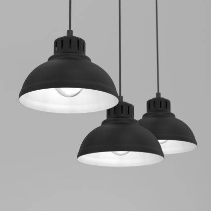 Candeeiro suspenso SVEN 3xE27/15W/230V preto