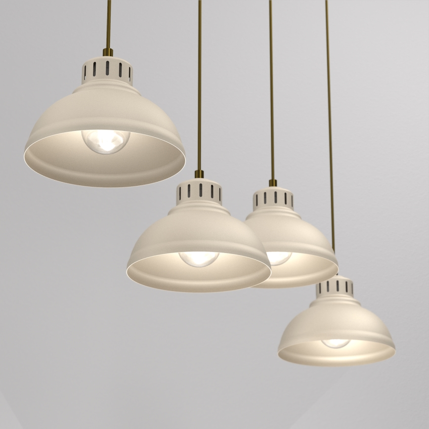 Candeeiro suspenso SVEN 4xE27/15W/230V bege