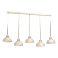 Candeeiro suspenso SVEN 5xE27/15W/230V bege