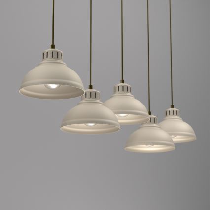 Candeeiro suspenso SVEN 5xE27/15W/230V bege