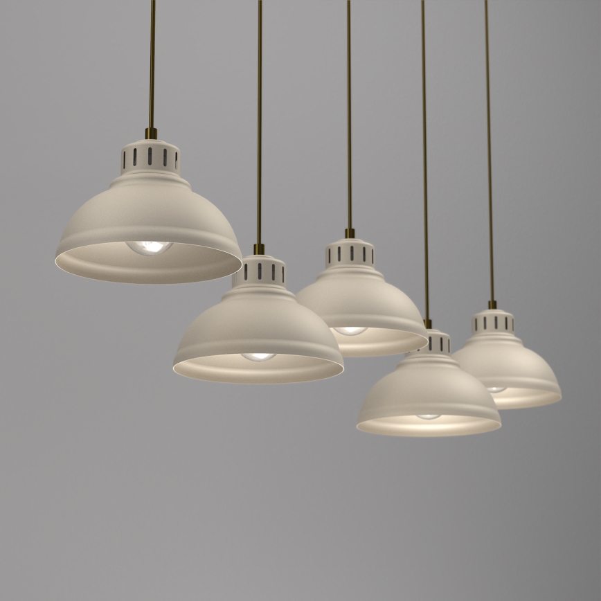 Candeeiro suspenso SVEN 5xE27/15W/230V bege