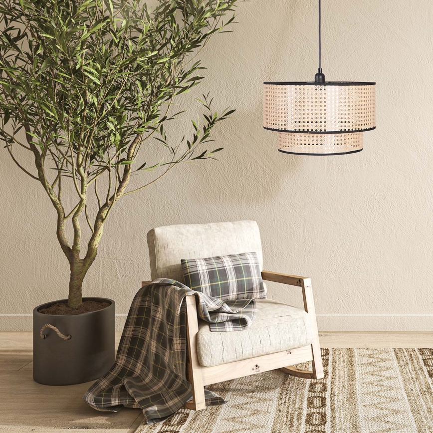 Candeeiro suspenso TAKARA 1xE27/20W/230V diâmetro 40 cm bege