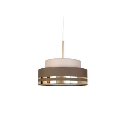Candeeiro suspenso TAMI 1xE27/60W/230V bege/castanho/dourado
