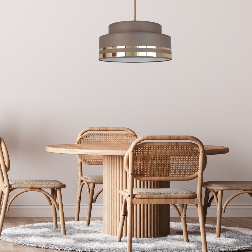 Candeeiro suspenso TAMI 1xE27/60W/230V castanho/dourado
