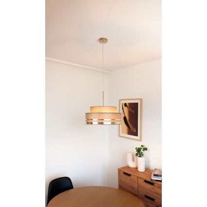 Candeeiro suspenso TAMI 1xE27/60W/230V castanho/dourado