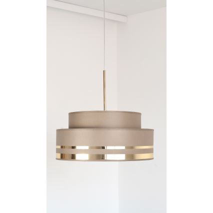Candeeiro suspenso TAMI 1xE27/60W/230V castanho/dourado