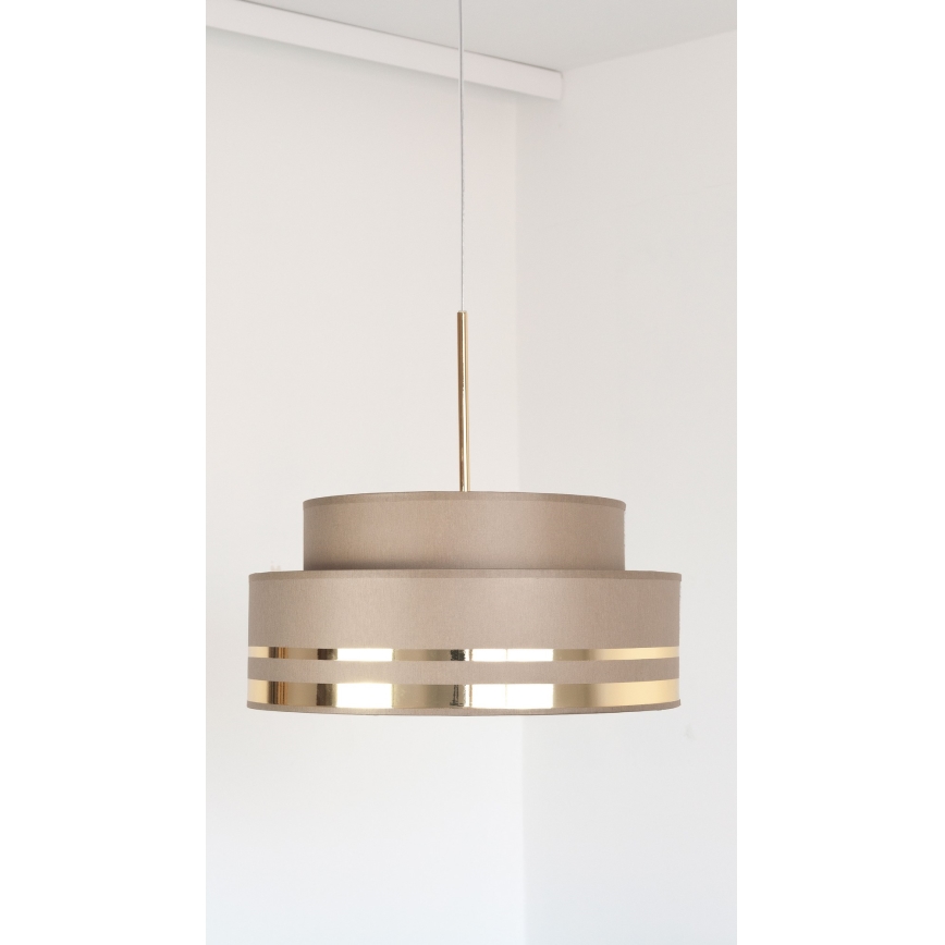 Candeeiro suspenso TAMI 1xE27/60W/230V castanho/dourado