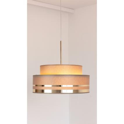 Candeeiro suspenso TAMI 1xE27/60W/230V castanho/dourado