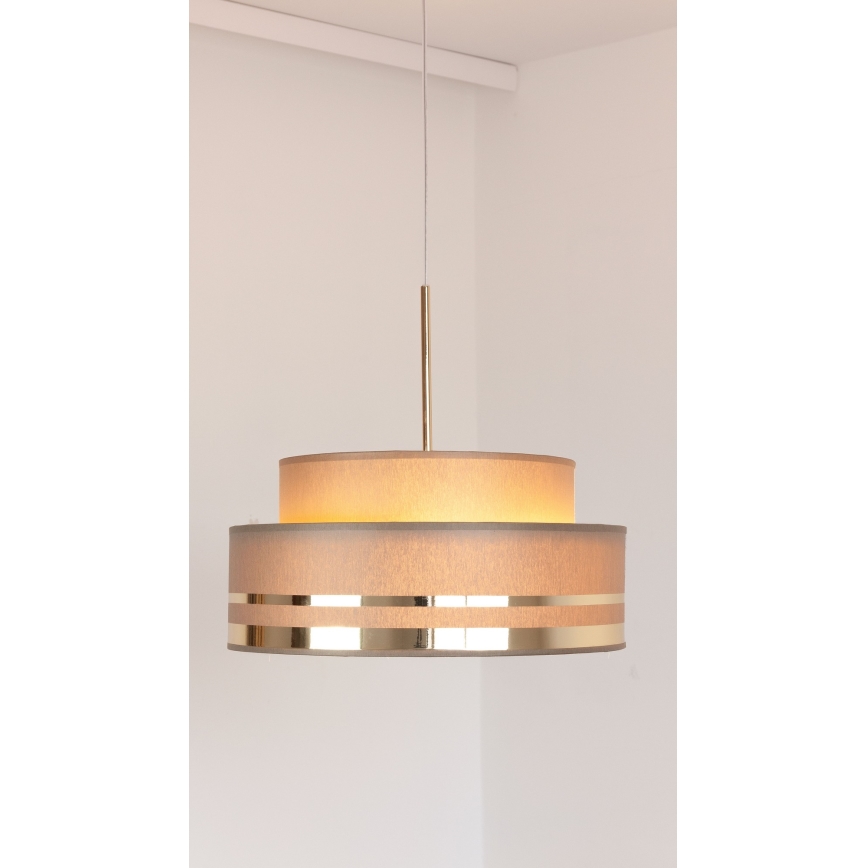 Candeeiro suspenso TAMI 1xE27/60W/230V castanho/dourado