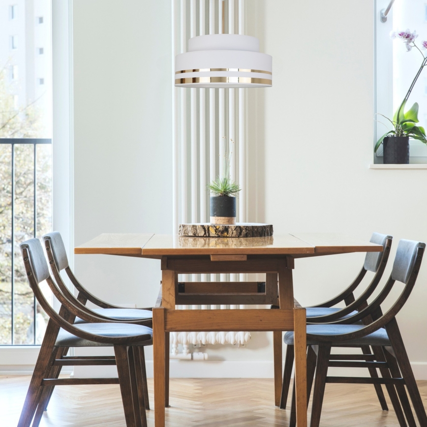 Candeeiro suspenso TAMI 1xE27/60W/230V creme/dourado