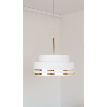 Candeeiro suspenso TAMI 1xE27/60W/230V creme/dourado