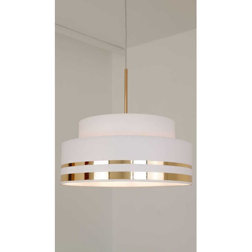 Candeeiro suspenso TAMI 1xE27/60W/230V creme/dourado