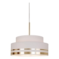 Candeeiro suspenso TAMI 1xE27/60W/230V diâmetro 40 cm creme/dourado