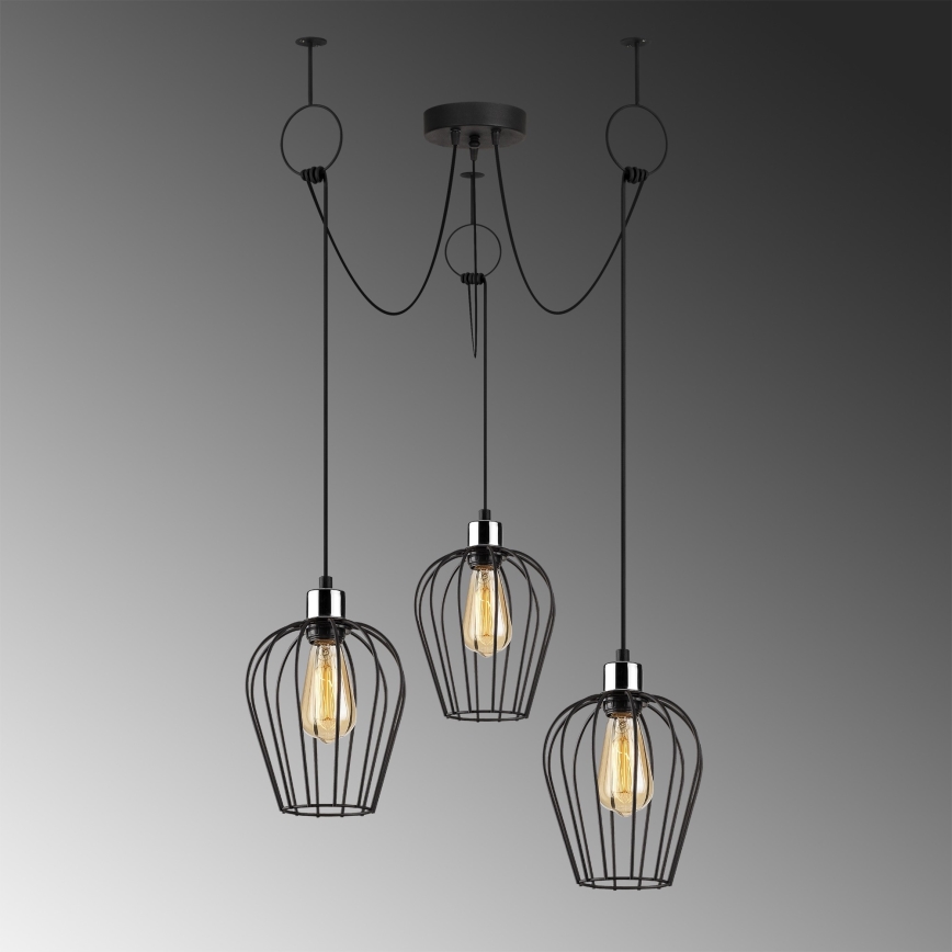 Candeeiro suspenso TEL 3xE27/40W/230V aranha