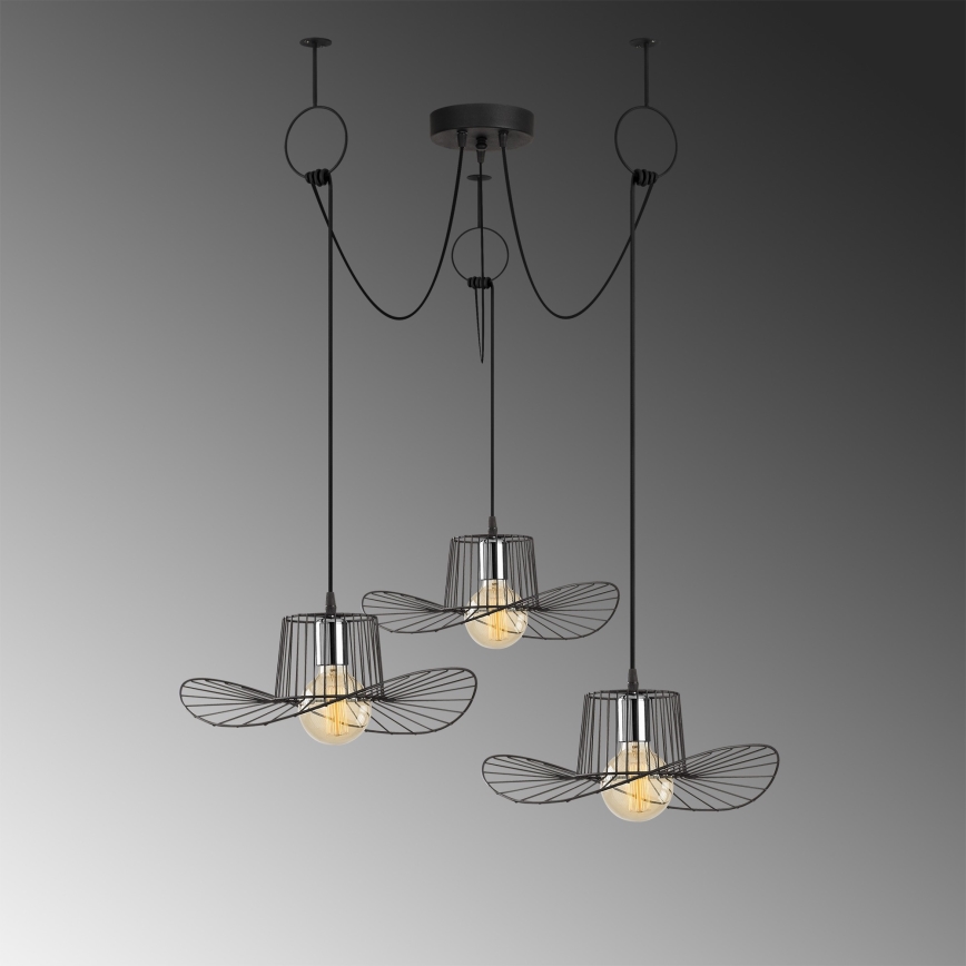 Candeeiro suspenso TEL 3xE27/40W/230V aranha