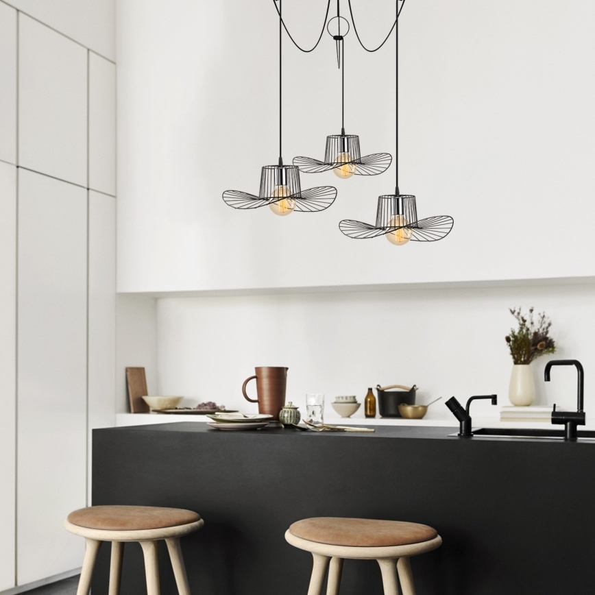 Candeeiro suspenso TEL 3xE27/40W/230V aranha