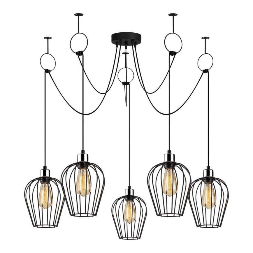 Candeeiro suspenso TEL 5xE27/40W/230V aranha