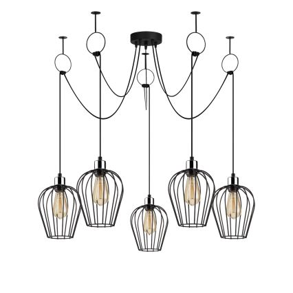 Candeeiro suspenso TEL 5xE27/40W/230V aranha
