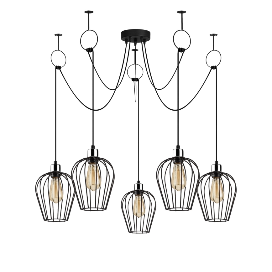 Candeeiro suspenso TEL 5xE27/40W/230V aranha