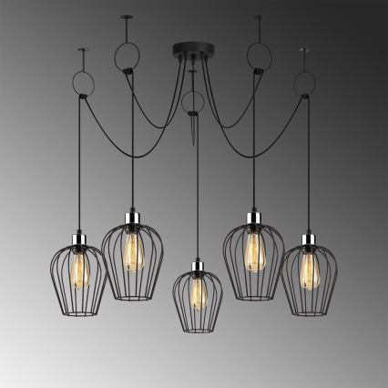 Candeeiro suspenso TEL 5xE27/40W/230V aranha