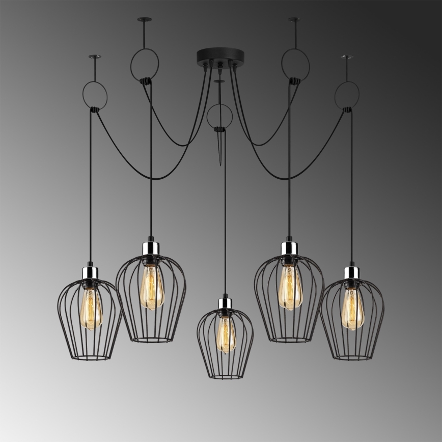 Candeeiro suspenso TEL 5xE27/40W/230V aranha
