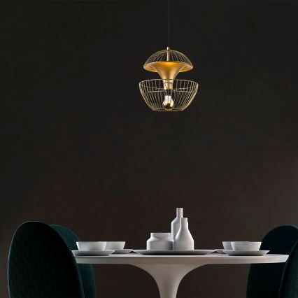 Candeeiro suspenso TELMANDER 1xE27/40W/230V dourado
