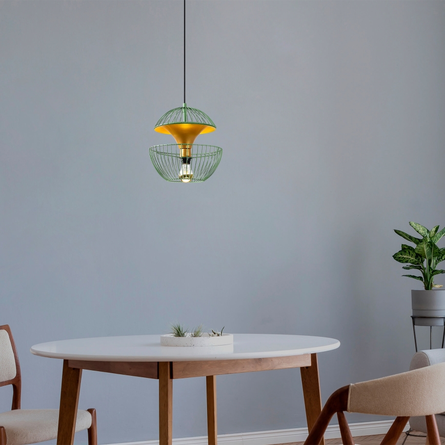 Candeeiro suspenso TELMANDER 1xE27/40W/230V verde