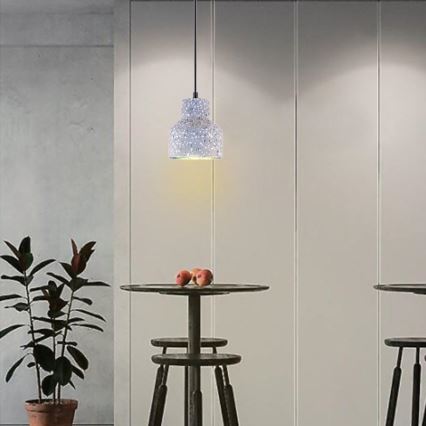 Candeeiro suspenso TERRAZZO 1xE27/60W/230V diâmetro 12 cm cinzento