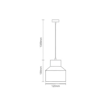 Candeeiro suspenso TERRAZZO 1xE27/60W/230V diâmetro 12 cm cinzento